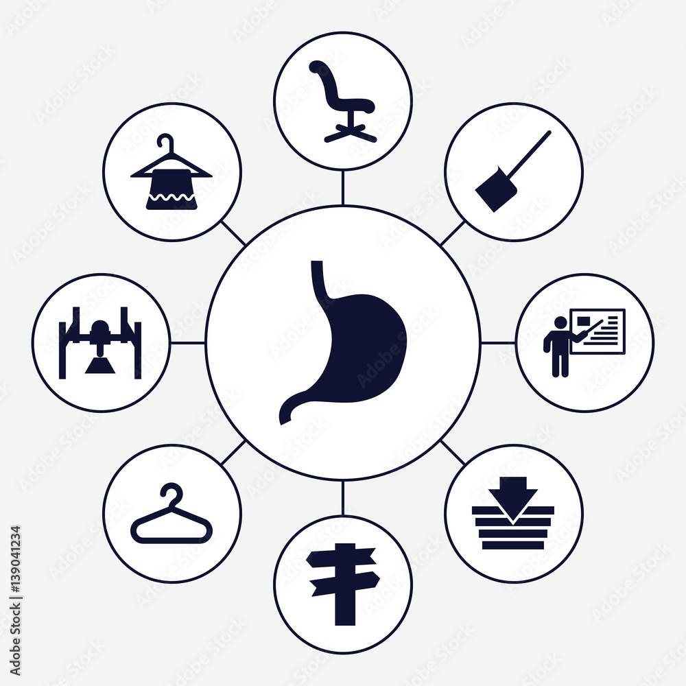 Poster set of 9 empty filled icons