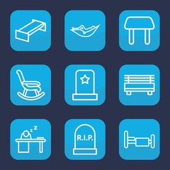 Set of 9 outline rest icons