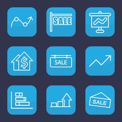 Set of 9 outline sales icons