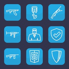 Set of 9 outline arms icons