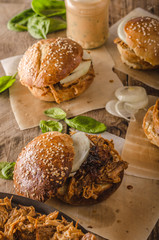 Barbecue pulled pork burger