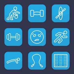 Set of 9 outline training icons