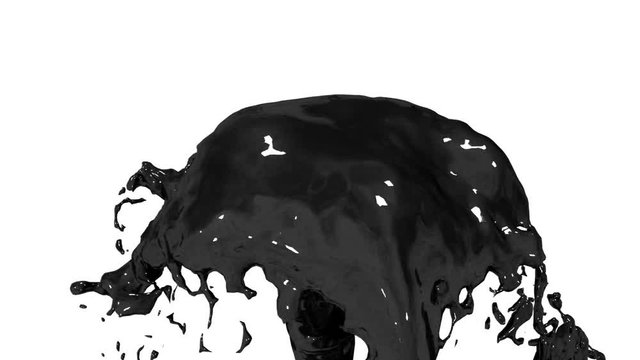 Beautiful fountain spray liquid like black paint or oil, fountain with iquid stream rising high. 3d render with very high detail. Alpha channel is included use alpha . Version 12