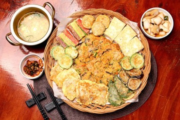 korean pancake mix plate