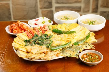 korean pancake mix plate