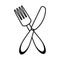 knife and fork kitchen cutlery isolated icon vector illustration design