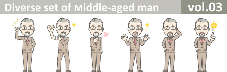 Diverse set of middle-aged man, EPS10 vol.03
