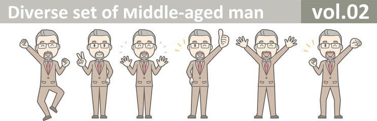Diverse set of middle-aged man, EPS10 vol.02