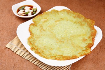 korean style potato pancake plate