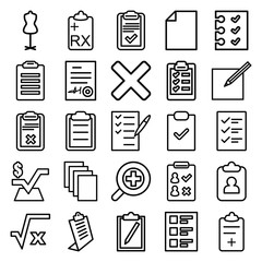 Set of 25 form outline icons