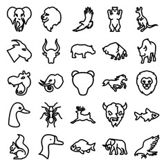 Obraz premium Set of 25 wild outline icons