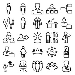 Set of 25 manager outline icons