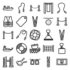 Obraz premium Set of 25 rope outline icons
