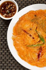 korean style kimchi pancake plate