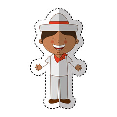 colombian little boy character vector illustration design