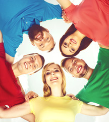 Group of smiling students standing together. School, college, university: concept.