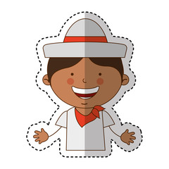colombian little boy character vector illustration design