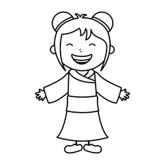 japanese little girl icon vector illustration design