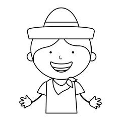 colombian little boy character vector illustration design