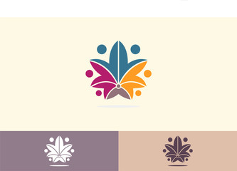 Fototapeta na wymiar team human abstract flower logo