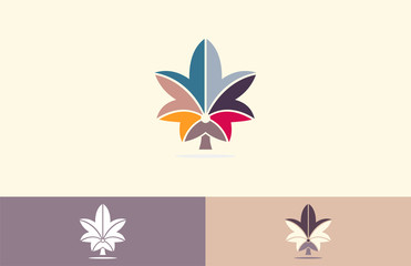 Fototapeta na wymiar tree palm colorful logo
