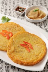 korean style mung bean pancake plate