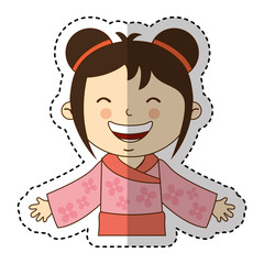 japanese little girl icon vector illustration design