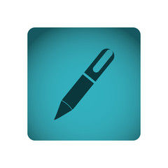 blue square frame with silhouette pen icon tool vector illustration