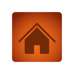 orange square frame with silhouette house icon flat vector illustration