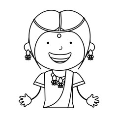 hindu little girl character vector illustration design