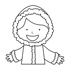 cute boy with winter clothes vector illustration design