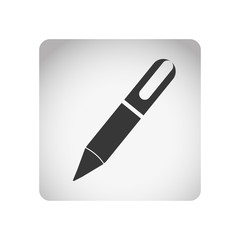 monochrome square frame with silhouette pen icon tool vector illustration