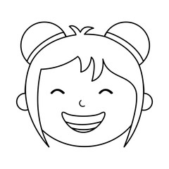 japanese little girl icon vector illustration design