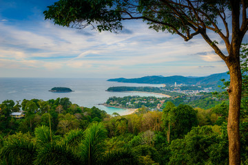 Landscape of Phuket View Point, Karon Beach and  Kata Beach