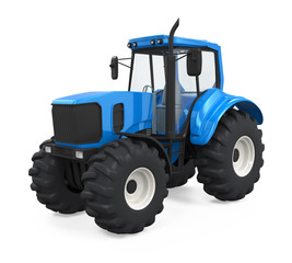 Blue Tractor Isolated
