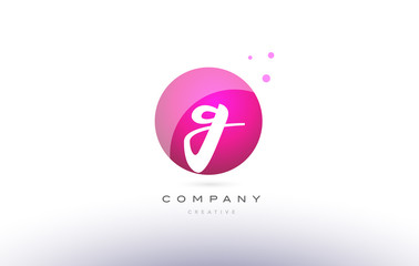 g sphere pink 3d hand written alphabet letter logo