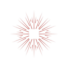 Obraz premium Sunburst frame. Retro Sun burst shape. Vintage explosion logo, label, badge. Firework design element. Old light rays radiating from a center. Retro, vintage, hipster style