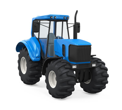 Blue Tractor Isolated
