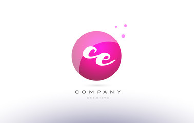 ce c e  sphere pink 3d hand written alphabet letter logo