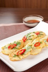 korean style fish pancake plate