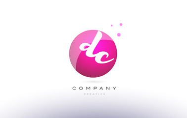 dc d c  sphere pink 3d hand written alphabet letter logo
