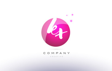 Fototapeta premium kx k x sphere pink 3d hand written alphabet letter logo
