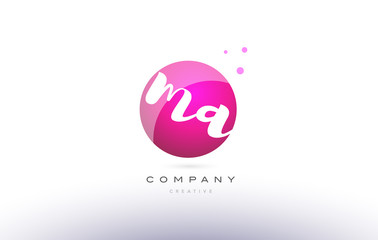 ma m a  sphere pink 3d hand written alphabet letter logo