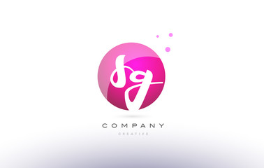 sg s g  sphere pink 3d hand written alphabet letter logo