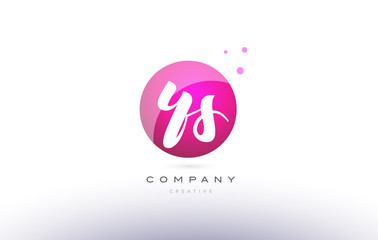 ys y s  sphere pink 3d hand written alphabet letter logo