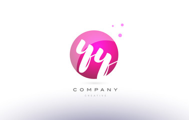 Fototapeta premium yy y sphere pink 3d hand written alphabet letter logo