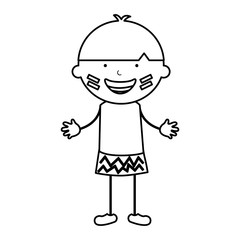 indian cute boy character vector illustration design