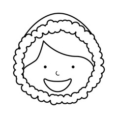 cute boy with winter clothes vector illustration design