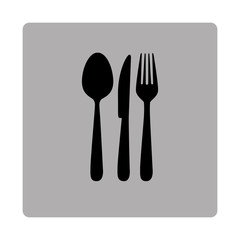 gray square frame with silhouette cutlery vector illustration