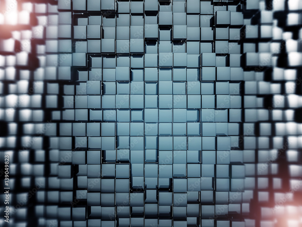 Poster abstract square dark background. 3d rendering
